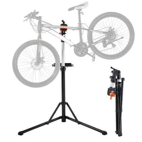 Amocart Bike Repair Stand Heavy-duty Aluminum Adjustable Height Magnetic Tool Tray Telescopic Arm Foldable for Home Shops