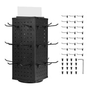 Bild in Galerie-Viewer laden, Amocart Rotating Pegboard Display Stand 4-Sided Spinning Peg Board Display Rack with 24 Hooks for Retail Store Jewelry Shop
