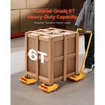 SucceBuy 4pcs 6T Machinery Skate Dolly with 360° Rotation Cap PU Directional Roller Machine Mover for Industrial  Equipment
