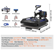 Load image into Gallery viewer, SucceBuy Heat Press Machine Heat Transfer Machine 30oz Tumbler Press 360° Swing Away Digital T-Shirt Pressing Coating
