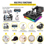 Amocart Combo Heat Press Machine 5/6/8 in 1 30*38CM 38*38CM Muntifunctional Sublimation Printer Transfer for Mug Hat Plate