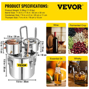 Load image into Gallery viewer, 12L 20L 30L 50L Alcohol Brewing Distiller DIY Moonshine Apparatus Stainless Steel Still Whisky Beer Brandy Home Use
