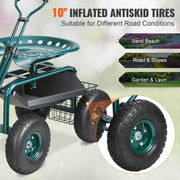Charger l'image dans la visionneuse de galerie, Amocart Garden Cart Rolling Workseat with Wheels Gardening Stool for Planting 360Degree Swivel Seat Wagon Scooter with Steering

