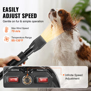 Bild in Galerie-Viewer laden, Amocart 2000W/2.7HP Dog Blow Dryer Adjustable Speed Temperature Control with 4 Nozzle and Extendable Hose for Pet Hair Grooming
