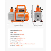 Charger l'image dans la visionneuse de galerie, Amocart 3.5 CFM 1/4 HP HVAC Single Stage AC Vacuum Pump &amp; Oil Bottle for R134a R22 R410a Systems, Air Conditioner Maintenance

