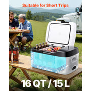 Bild in Galerie-Viewer laden, Amocart 15L Small Fridge Portable Car Freezer 12V/24V Mini Refrigerator Compressor Cooler for RVs Traveling Camping Outdoor
