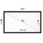 Charger l'image dans la visionneuse de galerie, Amocart Projector Screen 92 100 110 120 130 135 155in Aluminum Fixed Frame 16:9 4K HD Home Cinema Theater WallMountable Display
