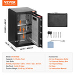 Amocart Single Door 4.0 cu.ft Safe Box w/ Key Lock Password & Fingerprint Safe Lock Box with Fireproof Bag Key Rack & LED Light