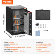 Load image into Gallery viewer, Amocart Single Door 4.0 cu.ft Safe Box w/ Key Lock Password &amp; Fingerprint Safe Lock Box with Fireproof Bag Key Rack &amp; LED Light

