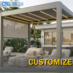 Motorized Bioclimatic Aluminum Pergola Adjustable Louvered Roof Outdoor Garden Gazebo For Patio Yard Deck All Weather Use