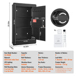 SucceBuy Tall Wall Safe 3/4Tier Hidden Wall Safe with Keypad Q235 Cold-Rolled Steel In Wall Safe for Money Jewelry Passport Home