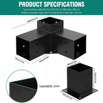 Amocart Pergola Bracket Kit 160x160 x150cm 4pcs 3/4Way Easy Installation For Gazebos Patio Pergolas Log Cabin Outdoor Hardware