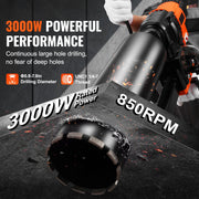 Load image into Gallery viewer, SucceBuy 3000W/3200W Core Drill Machine Drilling Diameter Diamond Stand Core Drill Rig Rugged Concrete Core Drill Wet Dry Use
