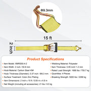 Charger l'image dans la visionneuse de galerie, Amocart 4pcs 2/4/8M Ratchet Strap Tie Down Cargo Belt with Metal Buckle Tensioner Strong Lashing for Luggage Car Motorcycle
