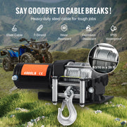 Bild in Galerie-Viewer laden, Amocart 4000lbs Electric Winch with 39ft 7 Strands Steel Cable Wireless &amp; Wired Remote Control ATV/UTV Winch for Truck Towing
