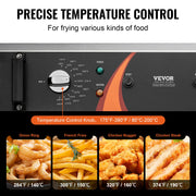 Load image into Gallery viewer, Amocart Commercial Deep Fryer 3000W Electric Turkey Fryer with Basket 30.6Qt Single Tank Countertop Stainless Steel Deep Fryers

