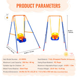 Amocart Swing Sets for Backyard 600lbs Capacity Swing Set with 1 Saucer Swing Seat 2 Belt Swing Seats Swingset Outdoor for Kids