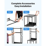 SucceBuy 3D Printer Filament Storage Rack 4Tier 3DPrinter Stand w/Filament Storage Spools Holder Racks Cart w/ Wheels for Office