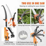 Amocart Manual Pole Saw Extendable Tree Pruner Sharp Steel Blade for Branches Trimming with Lightweight Aluminum Alloy Handle