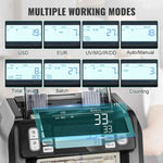 Amocart 1200 Pcs/Min Money Counter Business Cash Register Bill Counterfeit Bill Detector by UV/MG/IR/DD Function for Bank Store