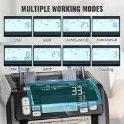 Bild in Galerie-Viewer laden, Amocart 1200 Pcs/Min Money Counter Business Cash Register Bill Counterfeit Bill Detector by UV/MG/IR/DD Function for Bank Store
