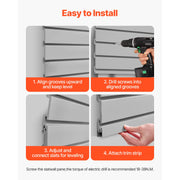 Bild in Galerie-Viewer laden, Amocart 8x4ft White/Grey Slat Wall Paneling PVC Garage Slatwall with Accessories Adjustable Tool Storage Panel Fits for Display
