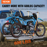 SucceBuy Motorcycle Carrier 2-Bike 600LBS Aluminum Loading Ramp Scooter Dirt Bike Trailer Hauler for Car Truck with 2"  Receiver