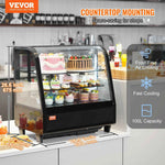 Amocart Refrigerated Display Case Countertop Pastry Display Case Lighting TURBO Cooling FrostFree AirCooling Rear Sliding Door