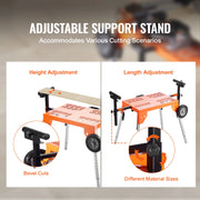 Bild in Galerie-Viewer laden, Amocart Miter Saw Stand with Tabletop and Wheels 330lbs Steel Collapsible Rolling Stand for Miter Saw Adjustable Height  Length
