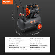 Charger l'image dans la visionneuse de galerie, Amocart Silent Air Compressor 9L 18L 24L 35L Quiet Oil-free Portable Air Pump for Home Repair Tire Inflation Whisper Compressor
