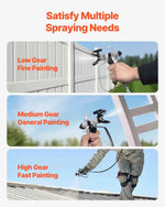Amocart Stand Airless Paint Sprayer, 650W High Efficiency Airless Sprayer, 3000PSI Electric Paint Sprayer Machine Extension Rod