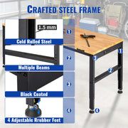 Bild in Galerie-Viewer laden, Amocart 2000 lbs Adjustable Garage Workbench 48/61" L x 20" W Work Table with 28.3"-38.1" Height &amp; Hardwood Top for Office Home

