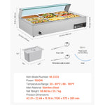 SucceBuy Commercial Food Warmer Electric Stainless Steel Steam Food Warmer Countertop Buffet Bain Marie with Soup for Catering
