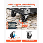 Amocart 700 lbs 2 Tier Foldable Heavy Push Cart Dolly Platform Hand Truck with Wheels Moving Flatbed Cart for Warehouse Garage