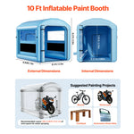 SucceBuy Inflatable Paint Booth Inflatable Spray Booth with Powerful Blower and Air Filter System Round Roof with Light Hook