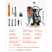 Bild in Galerie-Viewer laden, Amocart Magnetic Drill Press Portable Mag Drill Press Adjustable Speed for Metal Surface Industrial and Home Improvement Orange

