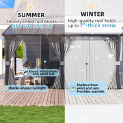 Load image into Gallery viewer, Hard Top Lean-to Gazebo Pergola Curtains &amp; Netting Wall-Mounted Patio Deck Awning, Custom
