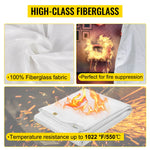 SucceBuy Emergency Fire Blanket 6x10 8x10FT Fiberglass Welding Blanket 2Pcs Survival Flame Retardant Safety Protective Equipment