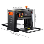 TAO Amocart Electric Thickness Planer Benchtop 13inch Wood Planer with 3 Blades Two Speed 15-Amp 2000W for DIY
