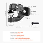 Amocart 20000/30000Lbs Pintle Hook Trailer Receiver Hooks Combination 2-5/16in Hitch Ball fits 2.5-3in Lunette Ring for Truck