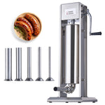 SucceBuy Manual Sausage Stuffer 7 L / 15 LBS Vertical Food-Grade 304 Stainless Steel for Home Kitchen Restaurant 23.2lbs