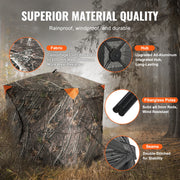 Charger l'image dans la visionneuse de galerie, Amocart Hunting Blind, 270° See Through Ground Blind, 2-3 Person Pop Up Deer Blind for Hunting with Carrying Bag, Portable Tent

