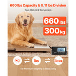 SucceBuy 0.1lbs Accuracy 660lbs Digital Shipping Scale with LCD Display Hold/Tare Function & AC/DC Power Supply Fit for Packages