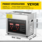Amocart 2L 3L 6L 10L 22L 30L Ultrasonic Cleaner Stainless Steel Portable Cleaning Washing Machine Ultrasound Home Appliance