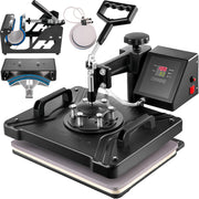 Charger l'image dans la visionneuse de galerie, Amocart Combo Heat Press Machine 5/6/8 in 1 30*38CM 38*38CM Muntifunctional Sublimation Printer Transfer Mug Hat Plate T-Shirt
