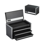 SucceBuy 8.6in 3 Drawers Metal Tool Box Portable Tools Chest with Feet Pads & Ball Bearing Powder Coated Tool Storage for Garage