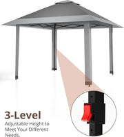 Load image into Gallery viewer, 13x13FT Pop Up Gazebo Outdoor Pop Up Tent Gazebo with Mesh Cover Height Adjustable Canopy Tent Outdoor Gazebo for Backyard
