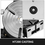 Amocart 8 Inch/200 MM Rotary Table 3-Slot or 4-Slot Horizontal Vertical MT-3 Rotary Table for Milling 360° Precision Working