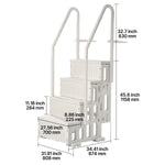 SucceBuy Swimming Pool Ladder Double Handrails Stairs with Non-slip Heavy Duty Steps for 48-54 In Inground & Above-ground Pools