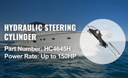 Bild in Galerie-Viewer laden, Amocart Hydraulic Steering Cylinder 150HP HC4645H Front Mount Hydraulic Outboard Marine Steering Cylinder Fit for Boat Steering
